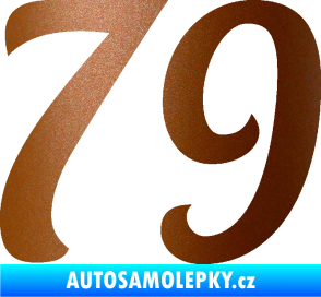 Samolepka Startovní číslo 79 typ 3   měděná metalíza