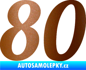 Samolepka Startovní číslo 80 typ 3   měděná metalíza