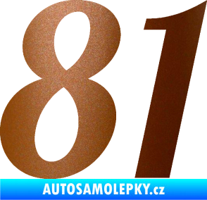 Samolepka Startovní číslo 81 typ 3   měděná metalíza