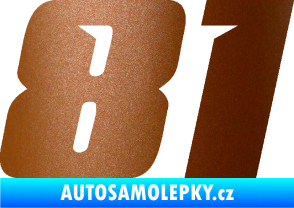 Samolepka Startovní číslo 81 typ 6 měděná metalíza