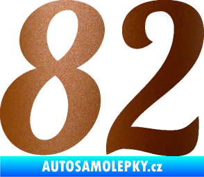 Samolepka Startovní číslo 82 typ 3   měděná metalíza