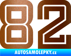 Samolepka Startovní číslo 82 typ 7 měděná metalíza