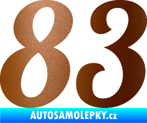 Samolepka Startovní číslo 83 typ 3   měděná metalíza