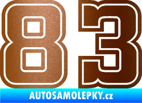 Samolepka Startovní číslo 83 typ 5 měděná metalíza