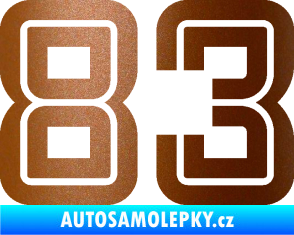Samolepka Startovní číslo 83 typ 7 měděná metalíza