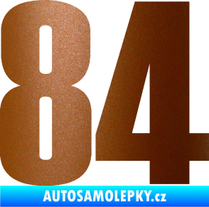 Samolepka Startovní číslo 84 typ 2    měděná metalíza
