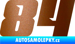Samolepka Startovní číslo 84 typ 6 měděná metalíza