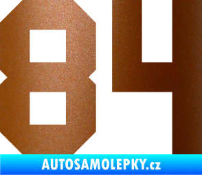 Samolepka Startovní číslo 84 měděná metalíza