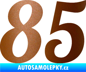 Samolepka Startovní číslo 85 typ 3   měděná metalíza