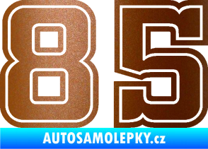Samolepka Startovní číslo 85 typ 5 měděná metalíza