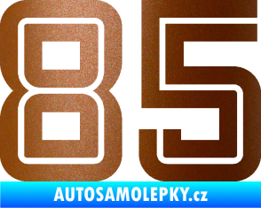 Samolepka Startovní číslo 85 typ 7 měděná metalíza