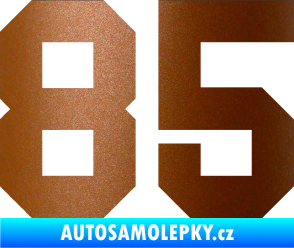 Samolepka Startovní číslo 85 měděná metalíza