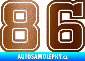 Samolepka Startovní číslo 86 typ 5 měděná metalíza