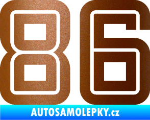 Samolepka Startovní číslo 86 typ 7 měděná metalíza