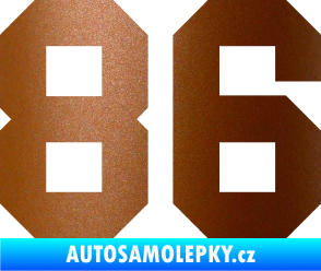 Samolepka Startovní číslo 86 měděná metalíza