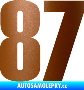 Samolepka Startovní číslo 87 typ 2       měděná metalíza