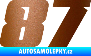 Samolepka Startovní číslo 87 typ 6 měděná metalíza