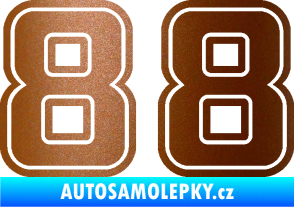 Samolepka Startovní číslo 88 typ 5 měděná metalíza