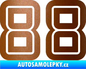 Samolepka Startovní číslo 88 typ 7 měděná metalíza