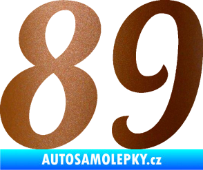 Samolepka Startovní číslo 89 typ 3  měděná metalíza