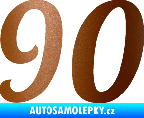 Samolepka Startovní číslo 90 typ 3   měděná metalíza