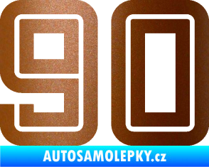 Samolepka Startovní číslo 90 typ 7 měděná metalíza