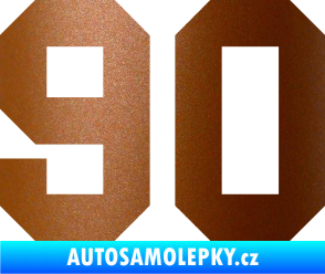 Samolepka Startovní číslo 90 měděná metalíza