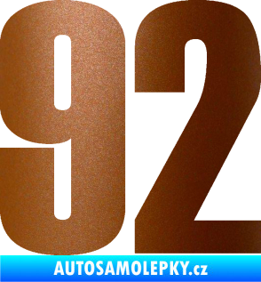 Samolepka Startovní číslo 92 typ 2  měděná metalíza