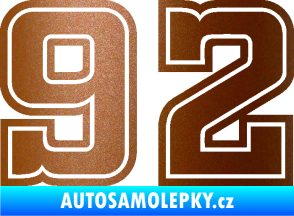 Samolepka Startovní číslo 92 typ 5 měděná metalíza