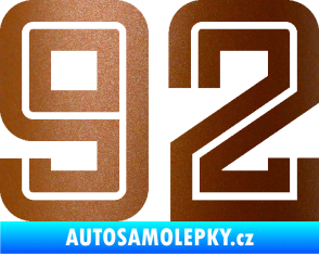 Samolepka Startovní číslo 92 typ 7 měděná metalíza