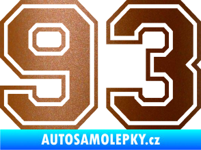 Samolepka Startovní číslo 93 typ 4 měděná metalíza