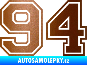 Samolepka Startovní číslo 94 typ 4 měděná metalíza