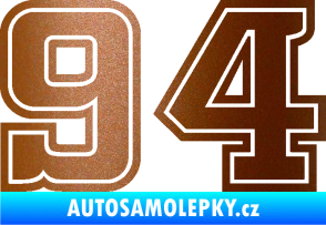 Samolepka Startovní číslo 94 typ 5 měděná metalíza