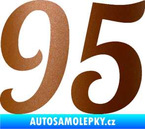 Samolepka Startovní číslo 95 typ 3   měděná metalíza