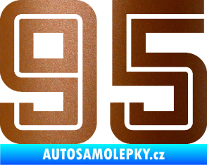 Samolepka Startovní číslo 95 typ 7 měděná metalíza