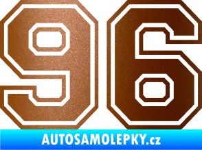 Samolepka Startovní číslo 96 typ 4 měděná metalíza