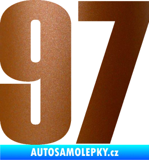 Samolepka Startovní číslo 97 typ 2 měděná metalíza