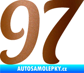 Samolepka Startovní číslo 97 typ 3   měděná metalíza
