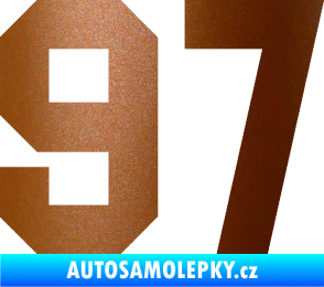 Samolepka Startovní číslo 97 měděná metalíza