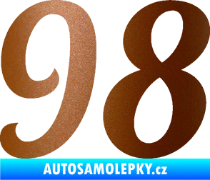 Samolepka Startovní číslo 98 typ 3   měděná metalíza