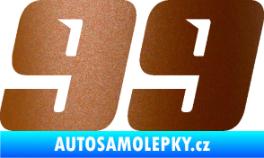 Samolepka Startovní číslo 99 typ 6 měděná metalíza