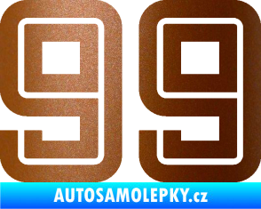 Samolepka Startovní číslo 99 typ 7 měděná metalíza