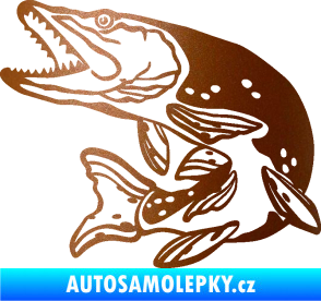 Samolepka Štika 002 levá měděná metalíza