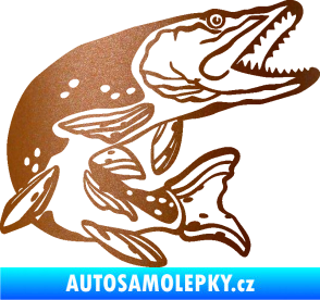 Samolepka Štika 002 pravá měděná metalíza
