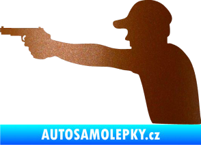 Samolepka Střelec silueta 001 levá měděná metalíza