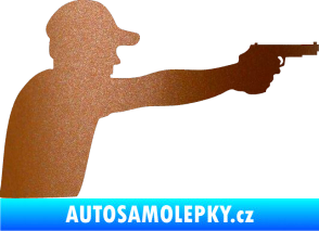 Samolepka Střelec silueta 001 pravá měděná metalíza
