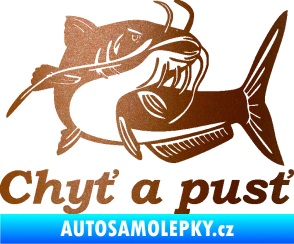 Samolepka Sumec 002 chyť a pusť pravá měděná metalíza