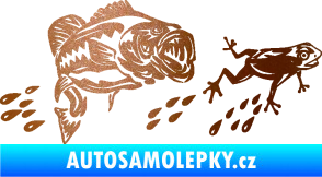 Samolepka Sumec 005 levá se žábou měděná metalíza
