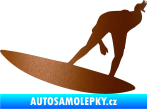 Samolepka Surfař 001 levá měděná metalíza