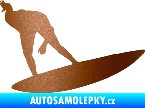 Samolepka Surfař 001 pravá měděná metalíza